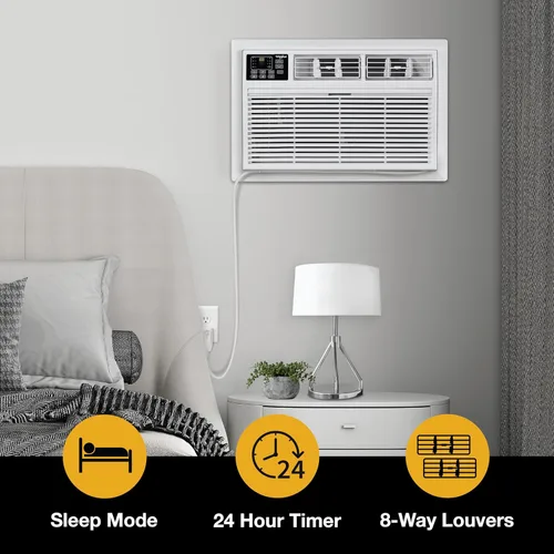 Miniatura 7 de Whirlpool Aire acondicionado de pared de 8,000 BTU, 115 V, enfría hasta 350 pies cuadrados para sala de estar, dormitorio, cocina