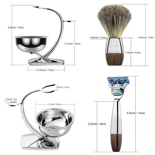 Miniatura 7 de GRUTTI Kit de afeitado para Gillette Fusion 5 - Tazón magnético, soporte y cepillo sintético, compatible con cuchillas de repuesto Fusion5