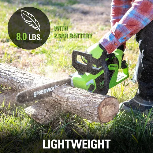 Miniatura 9 de Greenworks - Motosierra inalámbrica de 40 V y 14 pulgadas, eléctrica sin cable (Excelente para limpieza después de tormentas, poda y acampar), solo
