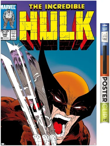 Miniatura 15 de Marvel Comics X-Men - Póster de pared de Wolverine Incredible Hulk #340, 34 pulgadas de largo x 22.4 pulgadas de ancho, versión premium sin marco