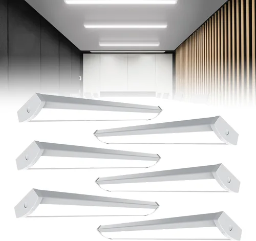 Miniatura 11 de HYPERLITE Luz LED envolvente de 4 pies 60W, 6600LM Luminarias LED de tienda de 4' con 3 vatajes para garaje, luz envolvente blanca neutra de 4000K