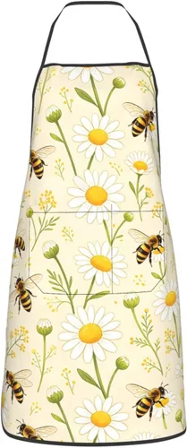 Miniatura 17 de Delantal impermeable floral arcoíris con bolsillos grandes para regalo de cocina