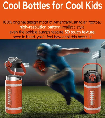 Miniatura 2 de MYFOREST - Botella de agua aislada para niños de 14 onzas / 13.5 fl oz, forro sin olor, 3D Touch No Plastic Taste, Surgical Steel - No Chemical
