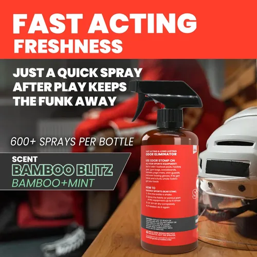 Miniatura 3 de Uncle Todd's Odor Stomp - Spray eliminador de olores para equipo deportivo, desodorante enzimático extra fuerte para fútbol, hockey, bolsas