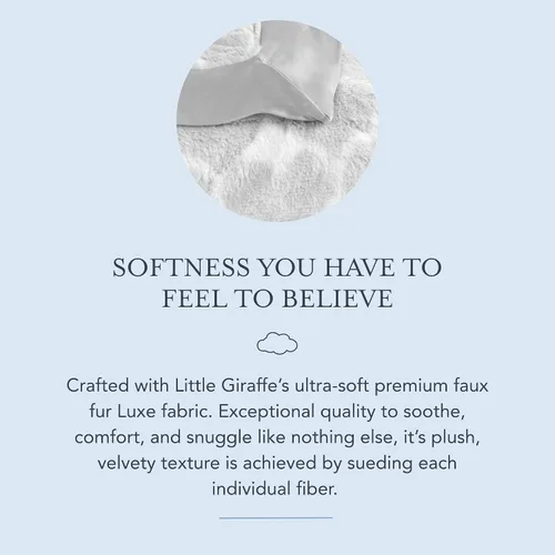 Miniatura 4 de Little Giraffe Luxe Manta para Bebé – 29x35" Borde de Satén, Heart Army Silver Ultra-Suave, Hipoalergénica Manta para Cochecito y Guardería