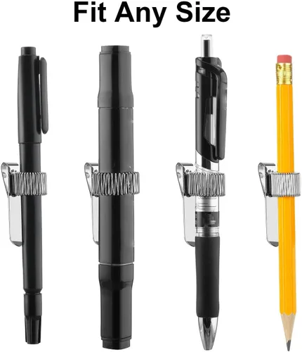 Miniatura 5 de Outus 12 soportes para bolígrafos para portapapeles de metal con bucles de resorte ajustables, organizador de clip de acero al manganeso