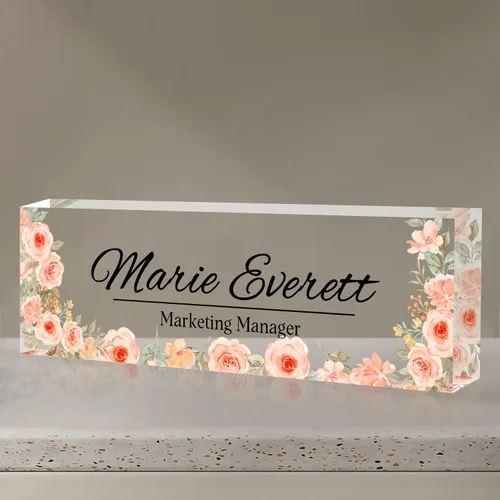 Miniatura 32 de Placa de nombre de escritorio personalizada, regalos personalizados de agradecimiento a los empleados, placa de identificación acrílica