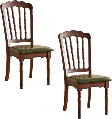 Miniatura 11 de Dining Room Chairs Retro Wooden Dining Chairs with Slatted Backrest, Classic Armless Church Chair for Restaurants/Kitchens, Church(No Cushion,2PCS)