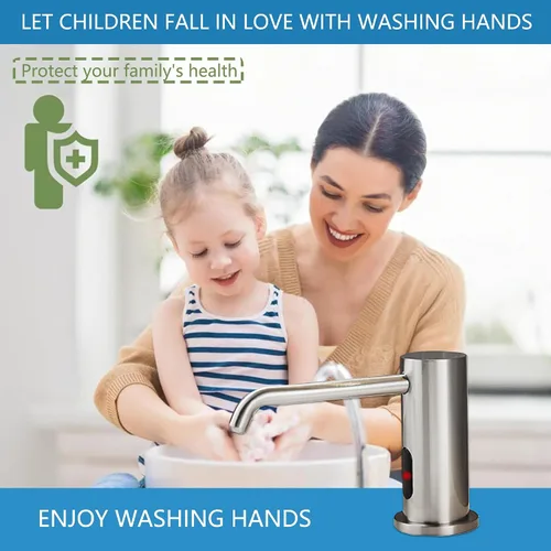 Miniatura 3 de Dispensador automático de jabón sin contacto para cocina y baño, dispensador de jabón eléctrico comercial integrado, sensores infrarrojos mejorados