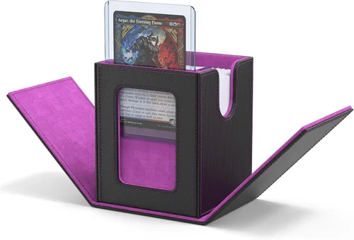 Miniatura 37 de Caja de almacenamiento de cartas ZLCA para cartas de intercambio, caja de cubierta de baraja MTG Commander con capacidad para más de 120 cartas