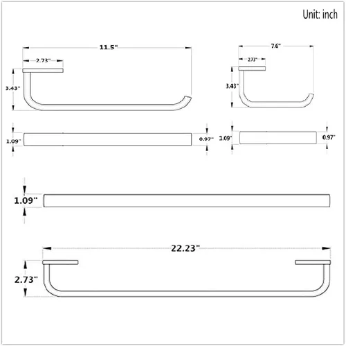 Miniatura 8 de WINCASE Accesorios de baño de latón, soporte para toallas de baño, antiguo, juego de barra de toalla, soporte para papel higiénico, gancho