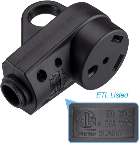 Miniatura 6 de Veepeak Enchufe de reemplazo hembra para RV de 30 amperios TT-30R resistente, conector de extensión de cable de alimentación eléctrica de 3 clavijas