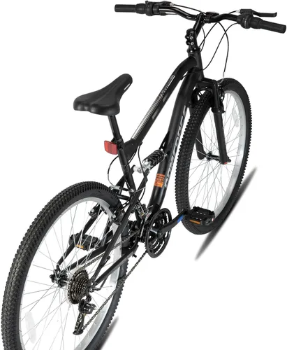 Miniatura 8 de Hiland Bicicleta de montaña de suspensión completa para hombre, 18 velocidades, rueda de 26 pulgadas, bicicleta de doble freno V para hombres