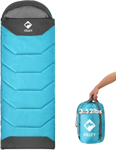 VILLEY Camping Sleeping Bag for Adults Boys and Girls, Lightweight Compact Backpacking Sleeping Bag for Outdoor, Traveling, Hiking