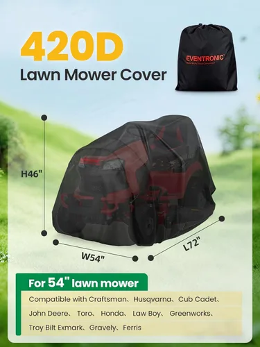 Miniatura 2 de Cubierta para cortacésped de montar, Eventronic 54" Cubierta para tractor cortacésped de montar Impermeable Resistente Duradera