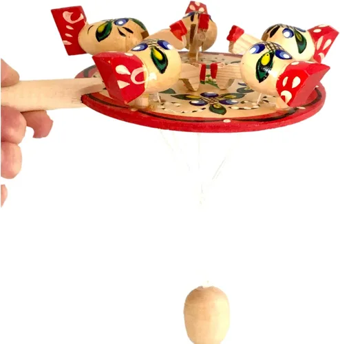 Miniatura 2 de Juego de novedad rusa Paddle Pecking de pollo pintado a mano hecho a mano