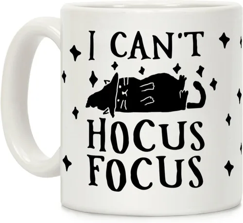 Miniatura 39 de LookHUMAN Taza de Café de Halloween – Halloween Is Meowgical Tazas, Taza de Café Espeluznante Idea de Regalos de Taza, 15 Onzas 10-Blanco