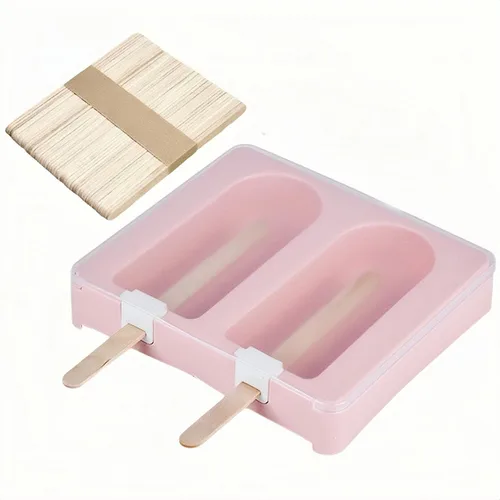 Juego de 2 moldes para paletas bonitas, 2 piezas, moldes para hacer helados, moldes para helados, accesorios de cocina, fácil liberación, leche