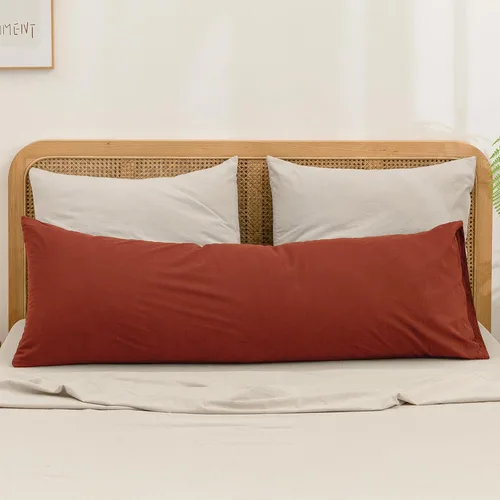 Miniatura 40 de BESTOUCH 100% Algodón Lavado Funda de Almohada para Cabello y Piel, Sensación de Lino, Suave, Cómoda, Transpirable, Juego de 2 Fundas de Almohada