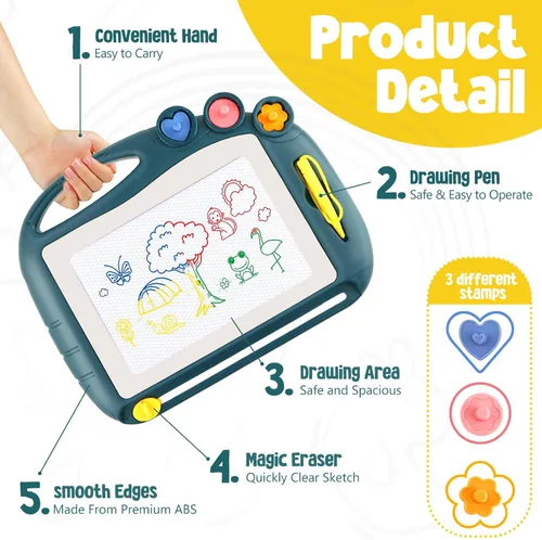 Miniatura 3 de Tablero de dibujo magnético, juguetes para niños de 1, 2, 3 años, bloc de bocetos, cumpleaños, Pascua, Navidad, Halloween, regalos de juguete