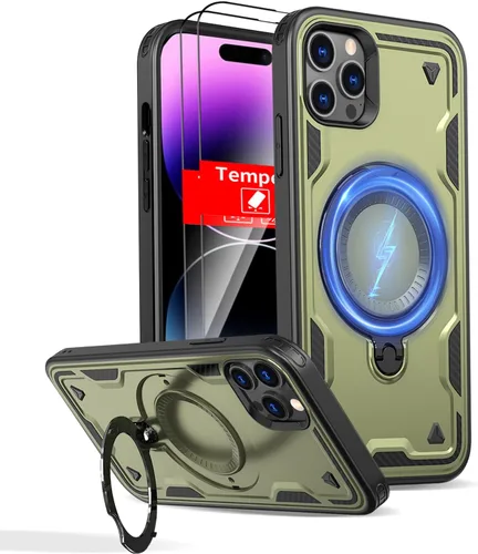 Miniatura 38 de Funda magnética para Google Pixel 9A compatible con cargador inalámbrico MagSafe, para Pixel 9A, funda de teléfono integrada de 360 °, con 2