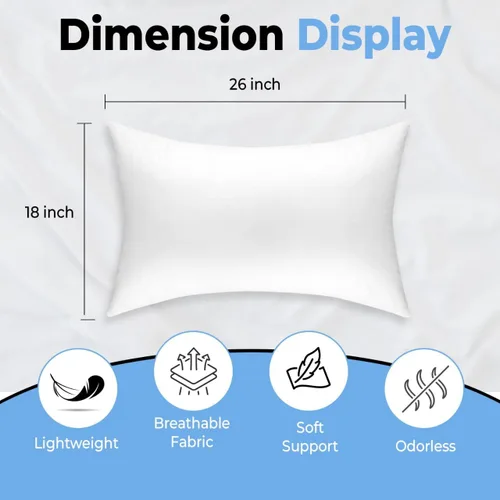 Miniatura 2 de QUBA LINEN Juego de 2 almohadas tamaño Queen de densidad media, suaves y con apoyo para personas que duermen de espalda, de lado y boca abajo