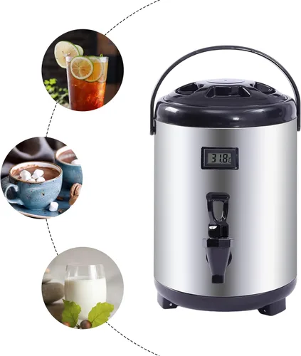 Miniatura 6 de Dispensador de bebidas aislado de acero inoxidable, dispensador térmico aislado de bebidas frías y calientes con grifo para té caliente, café, leche