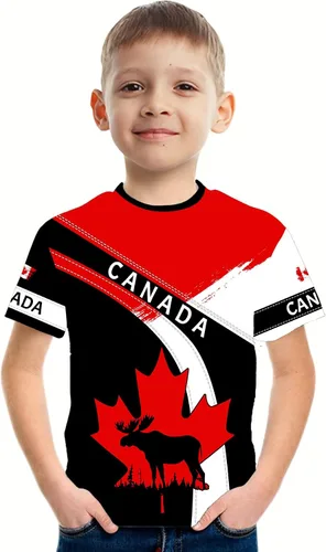 Miniatura 6 de Camisa de hoja de arce canadiense para hombre, camiseta de bandera del día de Canadá, impresión 3D, camisa de manga corta, unisex