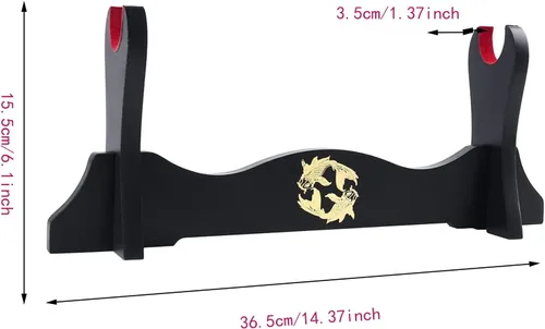 Miniatura 2 de Soporte de espada de terciopelo japonés acolchado Katana Stand Samurai Display Rack Soporte Todo Tanto Espada yin y Yang 1 Nivel