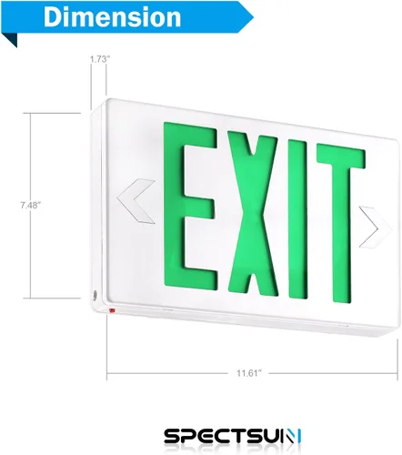 Miniatura 6 de SPECTSUN - Paquete de 4 letreros LED de salida, luz de salida de emergencia con batería de respaldo, doble cara, UL 924, CA 120/277V, ubicación