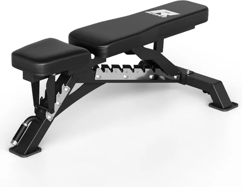 Miniatura 9 de RitFit Banco de pesas ajustable y plegable para gimnasio en casa, levantamiento de pesas y entrenamiento de fuerza, póster de entrenamiento
