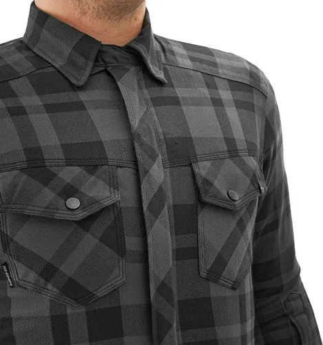 Miniatura 10 de SHIMA RENEGADE MEN 2 Camisa de motocicleta para hombre – Chaqueta de franela de motociclista a cuadros blindados con fibra QL – Aramida y capa