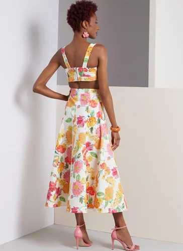 Miniatura 7 de Vogue Misses' - Brasier forrado, falda acampanada y pantalones con patrón de costura, código de diseño V1961, tallas 4-6-8-10-12