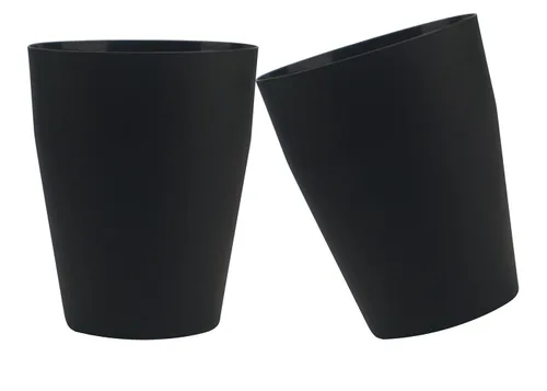 Cubo de basura pequeño de 1.5 galones, cubo de basura pequeño redondo para baño, dormitorio, cocina, encimera debajo del fregadero (negro, paquete