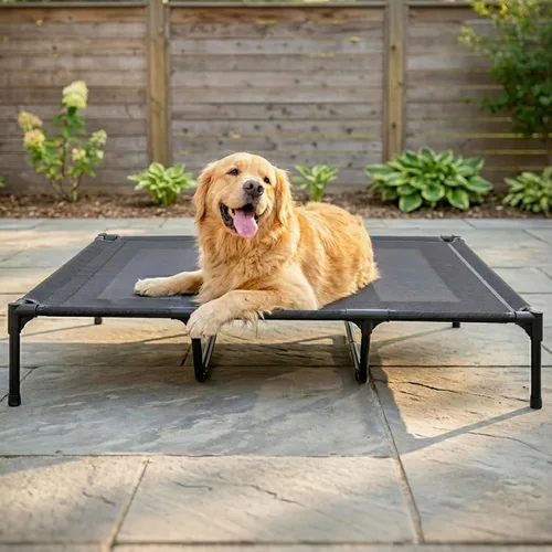 Miniatura 11 de suddus Cama elevada para perros impermeable al aire libre, cama elevada portátil para perros, camas para perros fuera del suelo, cama para perros