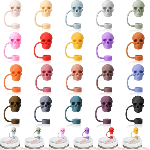 Miniatura 10 de 20 tapas de paja de animales compatibles con Stanley Cup, de silicona, reutilizables, para vasos de 30 y 40 onzas, accesorios de 0.394 in