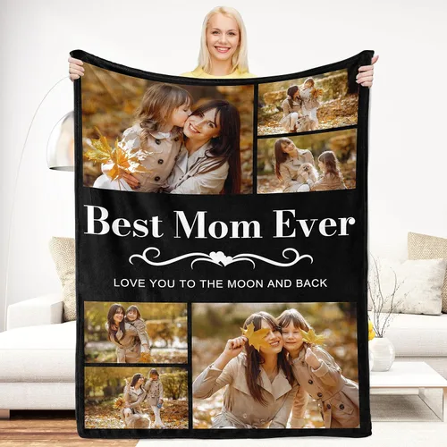 Regalos de Beat Mom Ever, mantas personalizadas con fotos, mantas personalizadas con imagen para mamá de hija, hijo, a mi mamá, amante o esposa,
