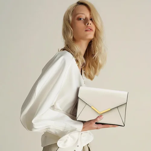 Miniatura 2 de KKXIU Bolso Clutch de Noche Tipo Sobre de Cuero Sintético Elegante para Mujer, Bolso Plegable para Fiesta, Boda, Graduación