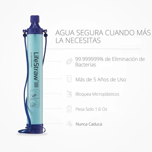 Miniatura 3 de LifeStraw Filtro de agua personal para senderismo, camping, viajes y preparación para emergencias Azul