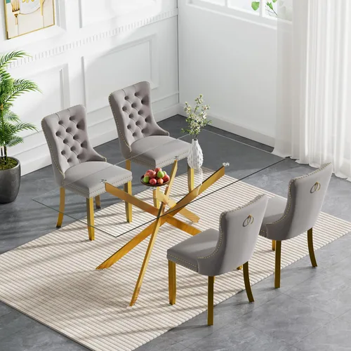 Miniatura 36 de HomVent Juego de mesa de comedor redonda de vidrio de 3 piezas, juego de mesa de comedor de vidrio templado para 2 mesas de cocina con 2 sillas