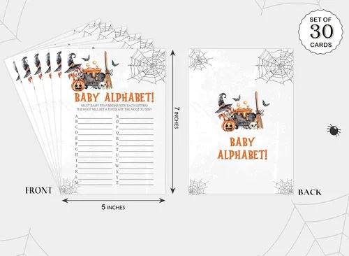 Miniatura 2 de Juego del alfabeto de Halloween para bebé, juego de Halloween para baby shower, decoraciones de baby shower, suministros de fiesta de revelación