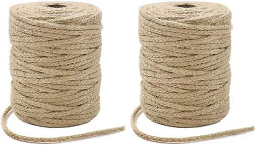 Miniatura 8 de Tenn Well Cuerda de yute, cuerda trenzada de yute de 200 pies y 0.138 in, cuerda natural para manualidades, envoltura de regalos, jardinería