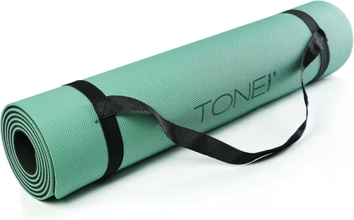 Miniatura 2 de TONE Fitness Esterilla de yoga antideslizante de 1/4 pulgadas de grosor para ejercicios y pilates para entrenamientos en casa con correa