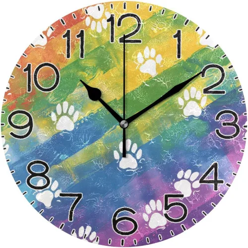 Miniatura 12 de Reloj de pared de pavo real con hermosas plumas, funciona con pilas, silencioso, de cuarzo, analógico, rústico, rústico, reloj redondo, decoración