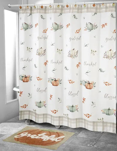 Miniatura 3 de Avanti Linens - Cortina de ducha de tela, decoración de baño inspirada en otoño (colección Grateful Patch)