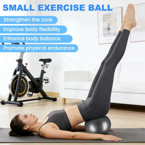 Miniatura 5 de Pelota de pilates de 9 pulgadas, pelota de ejercicio pequeña, pelota de entrenamiento para barra, pilates, yoga, estabilidad, entrenamiento