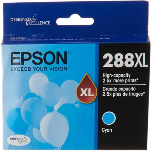 Miniatura 2 de Epson T288 DURABrite Ultra - Cartucho de tinta cian de alta capacidad (T288XL220-S) para impresoras de expresión seleccionadas (paquete de 2)