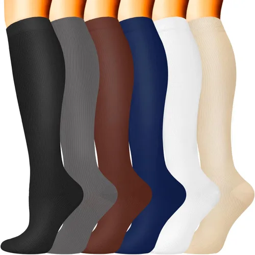 Miniatura 5 de Sooverki - Calcetines de compresión de cobre para circulación, para mujeres y hombres, 6 pares, para correr, atletismo, medicina, enfermería, viajes
