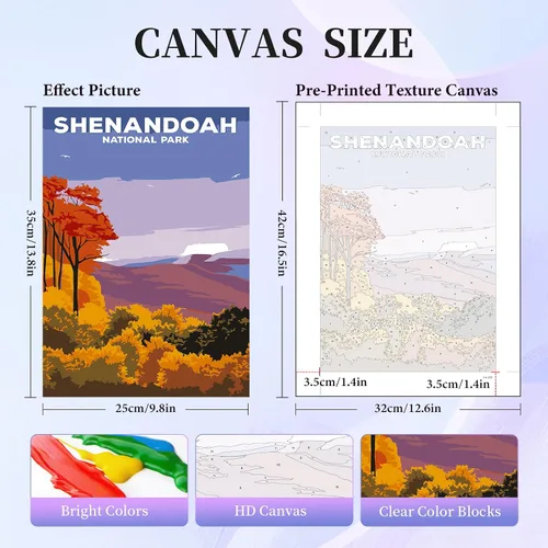 Miniatura 2 de Okarina Paquete de 6 pinturas por números para adultos principiantes, kits de pintura por números para adultos en lienzo sin marco, kits de pintura