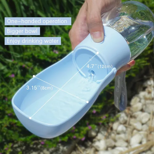 Miniatura 2 de Botella de agua plegable para perro, dispensador de agua portátil para perros, gatos, conejos, cachorros y animales pequeños, apto para Azul